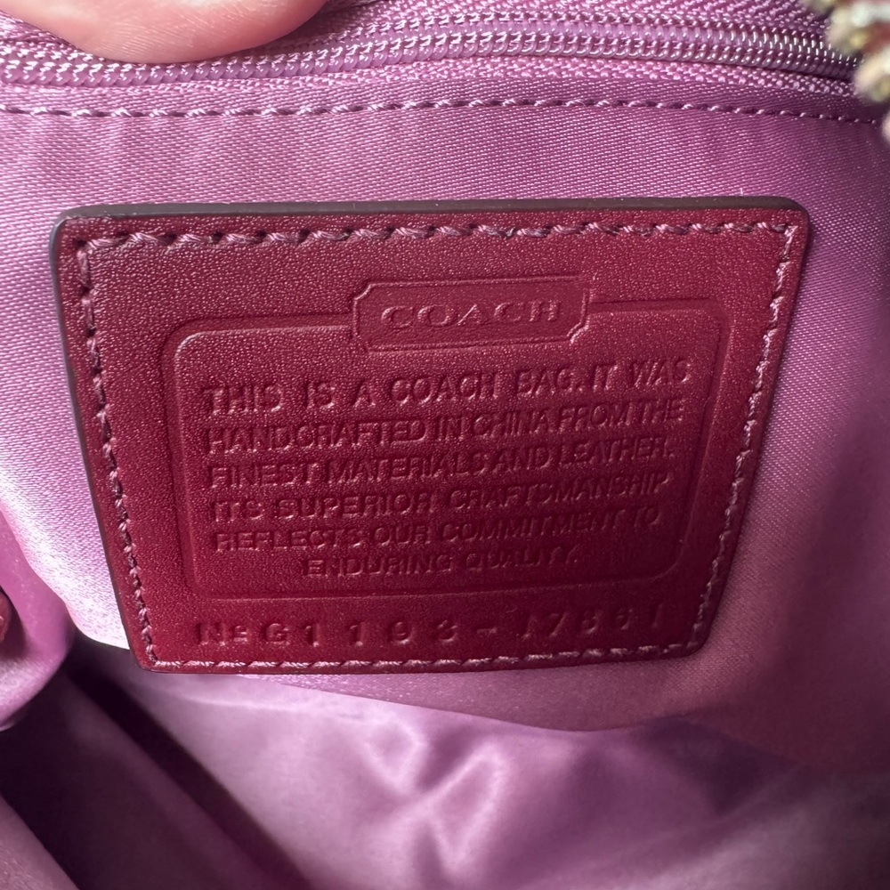 Coach Women’s Chelsea Red Patent Leather Hobo Handbag Purse - Picture 10 of 12